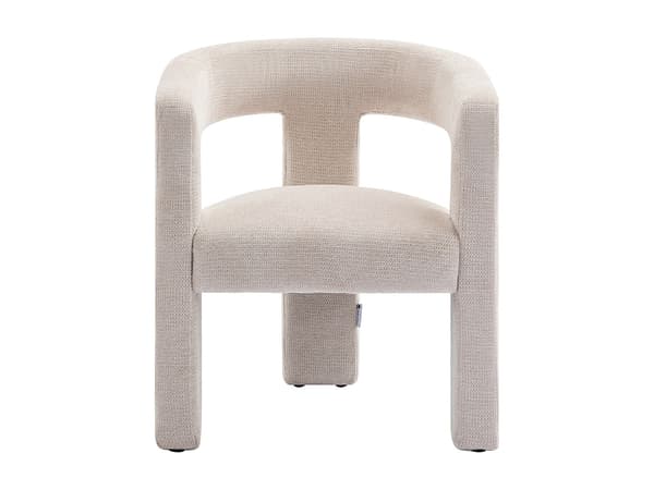 Vente-unique - FAVINA beige fåtölj i texturerat tyg