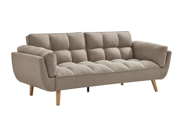 Vente-unique - LOELINE 3-sits bäddsoffa med klick-klack-mekanism i beige tyg