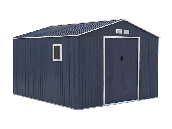 Vente-unique - Trädgårdsbod i galvaniserad grå stål 12,99 m² - ARCHER