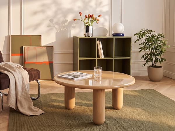 Vente-unique - Soffbord i MDF - Lackad beige - BENESA
