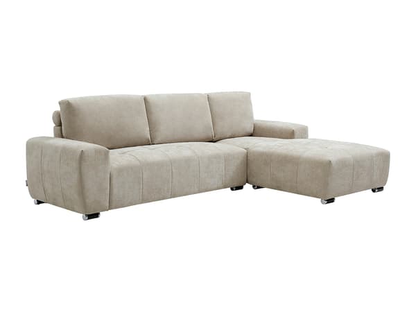 Vente-unique - Höger vinkelsoffa i beige tyg MICHELIA