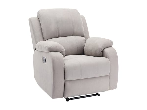 Vente-unique - Reclinerfåtölj i ljusgrå mikrofiber BRODY
