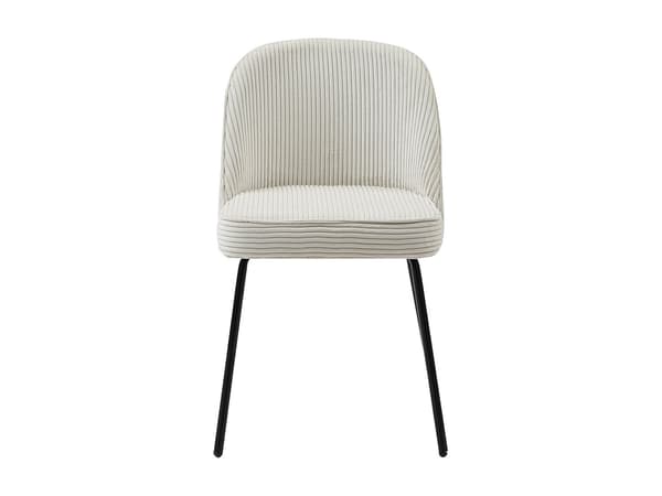 Vente-unique - Set om 2 korrögat sammet och svart metall - Creme - ALPALI