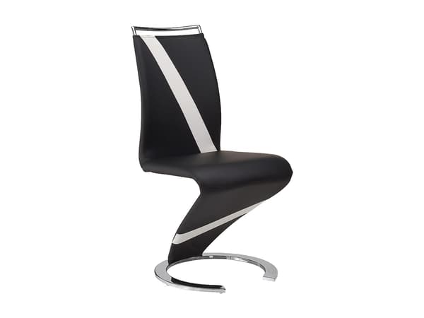 Vente-unique - Set med 2 TWIZY stolar - Svart & vit konstläder
