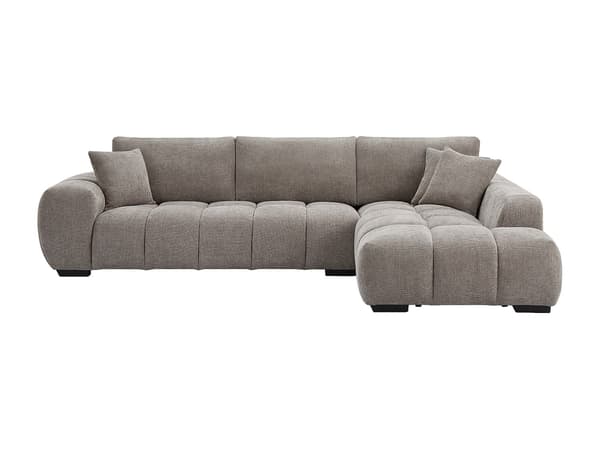 Vente-unique - Soffa Högervänd av grå texturerad tyg BERENIA