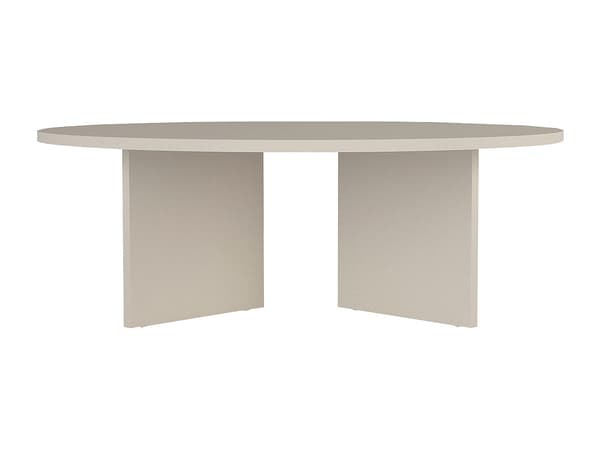 Vente-unique - Runt soffbord - Beige TOPANIA