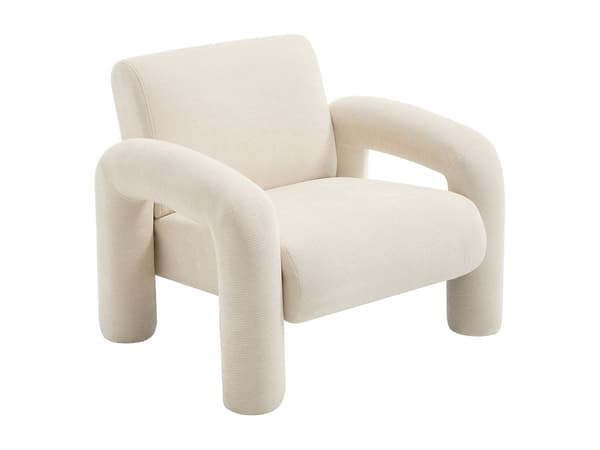 Vente-unique - Fåtölj i texturerat beige tyg OLIVRA