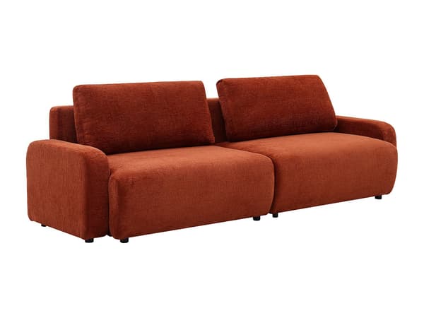 Vente-unique - YOKIRA 4-sits bäddsoffa i terrakotta chenilletyg