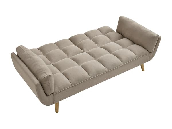 Vente-unique - LOELINE 3-sits bäddsoffa med klick-klack-mekanism i beige tyg
