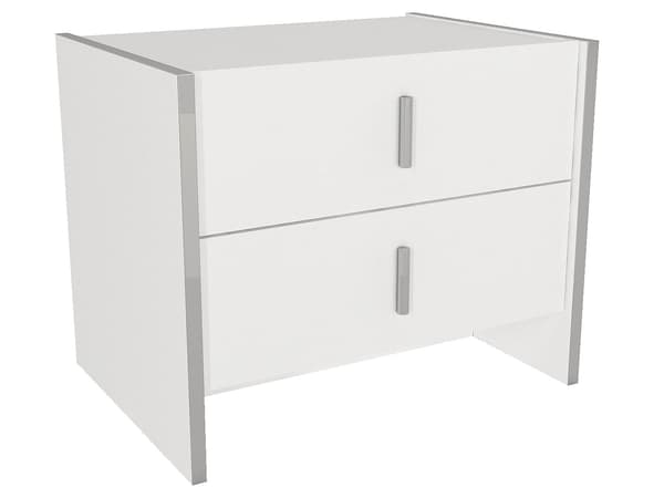 Vente-unique - Set med 2 sängbord med 2 lådor - Vit - CADEBA