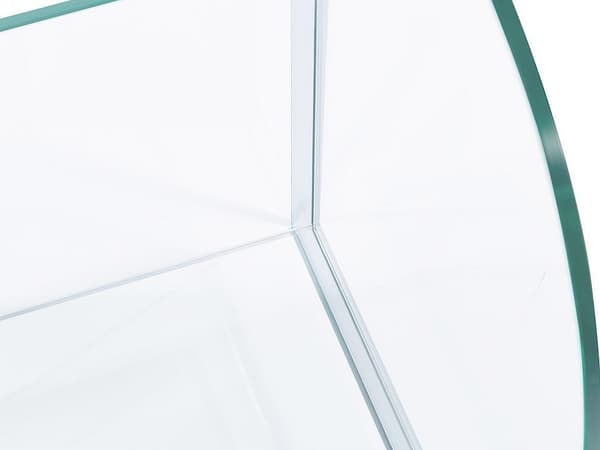 Vente-unique - Tidningsställ i härdat glas - Transparent och grå - DUSILLA