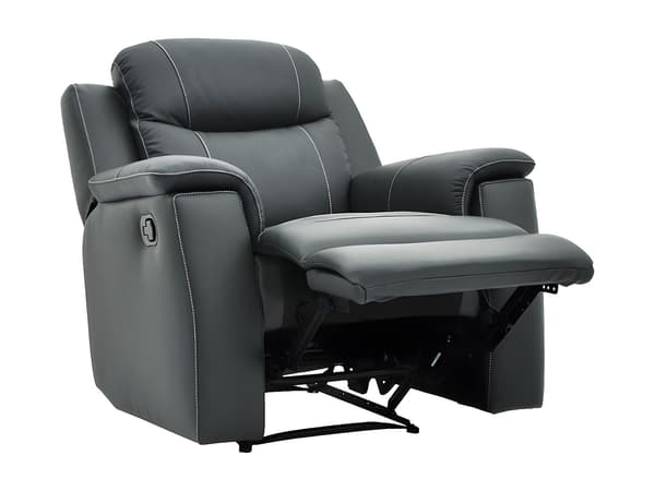 Vente-unique - Reclinerfåtölj grå läder EVASION