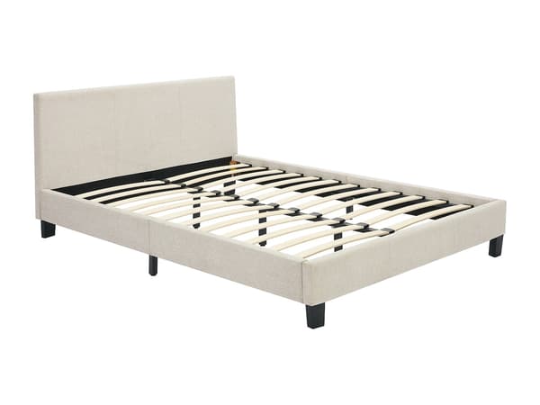 Vente-unique - Säng 140 x 190 cm - Tyg - Beige - CORNELIUS II