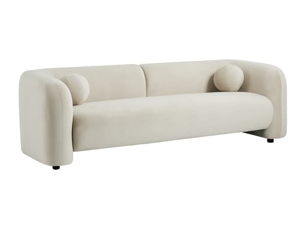 Vente-unique - OVOTAS 3-sitssoffa i beige sammet
