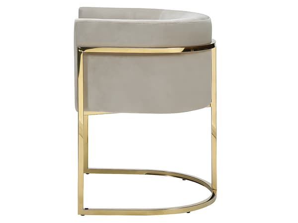 Vente-unique - Set med 2 fåtöljer med armstöd - Sammet och rostfritt stål - Beige och guld - PERIA