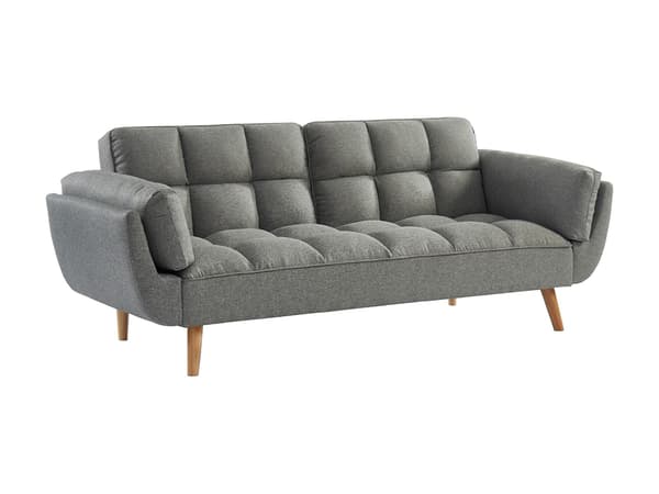 Vente-unique - LOELINE 3-sits klick-klack bäddsoffa i ljunggrått tyg