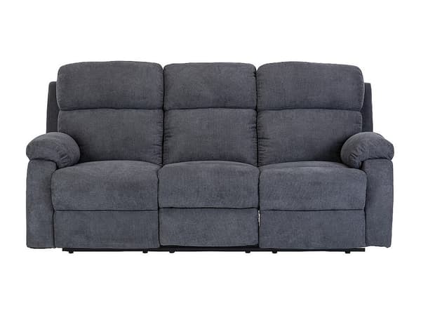 Vente-unique - 3-sitsig och 2-sitsig reclinersoffa mörkgrå tyg TOLZANO