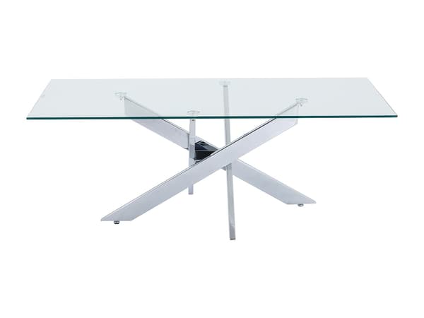 Vente-unique - Soffbord i härdat glas och förkromad metall - Transparent - COSIMA