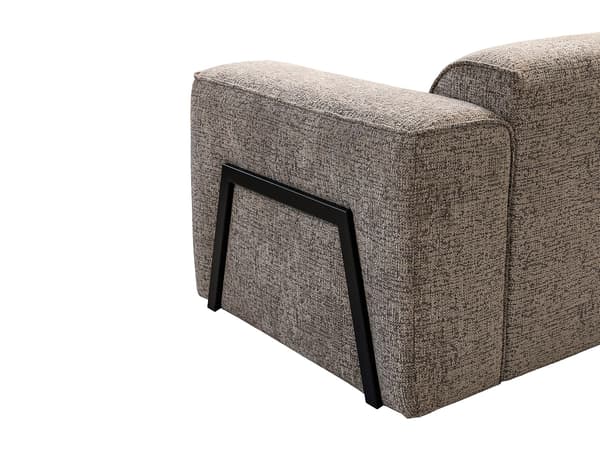 Vente-unique - vänstervänd hörnsoffa i Melerat tyg - Taupe TEJAMI