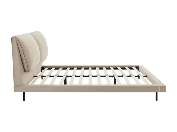 Vente-unique - Säng 140 x 190 cm - Sammet - Taupe - IBEDIA