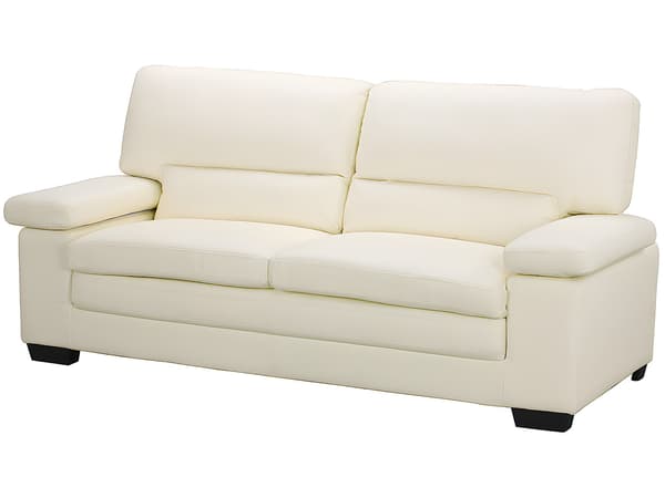 Vente-unique - 3-sitssoffa och 2-sitssoffa i elfenbensvitt buffelskinn MIMAS II