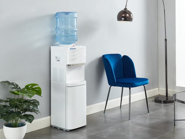 Vente-unique - Flaskvattendispenser - varmt/kallt vatten - 11/18L - Vit - FORTEX