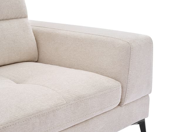 Vente-unique - UDALIO 3-sitssoffa i beige texturerat tyg med justerbart ryggstöd