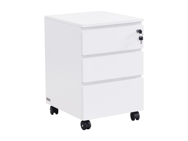 Vente-unique - Kontorshurts - 3 lådor - Vit - OLBERDA
