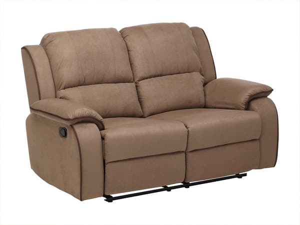 Vente-unique - 2-sits reclinersoffa i mikrofiber HERNANI - Taupe