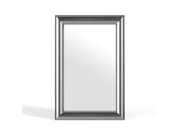 Vente-unique - Rektangulär väggspegel i metall - L. 80 x H. 120 cm - Krom - BORAYA