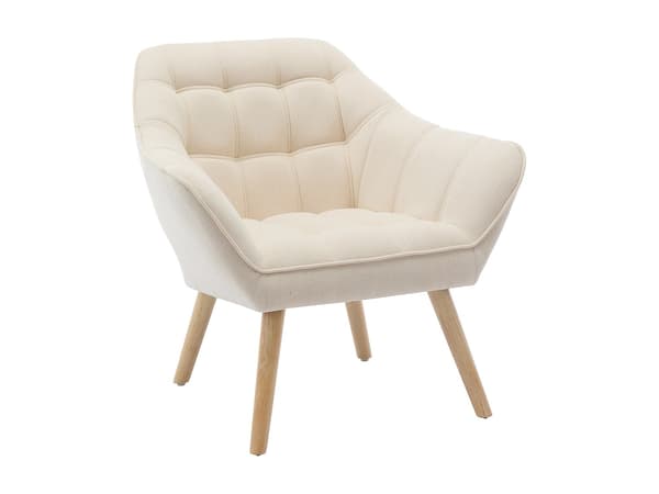 Vente-unique - Beige tygfåtölj CASERTA