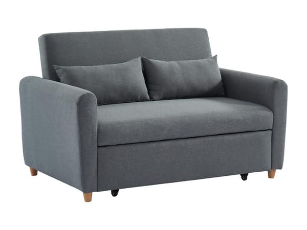 Vente-unique - 2-sits bäddsoffa i grått tyg AYLA