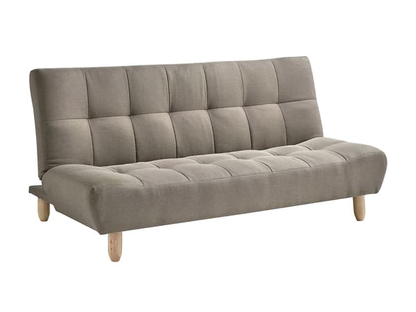Vente-unique - 3-sits bäddsoffa med klick-klack i taupebrunt tyg ESTEBAN