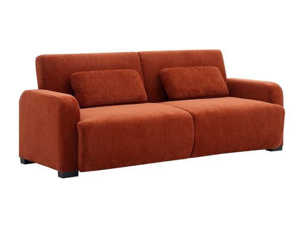 Vente-unique - LOMARIO 3-sits klick-klack bäddsoffa i terrakotta chenilletyg