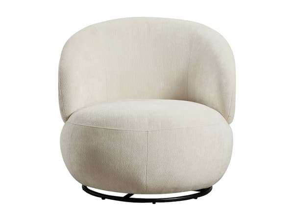 Vente-unique - Vridbar fåtölj i beige texturerat tyg LACAZO