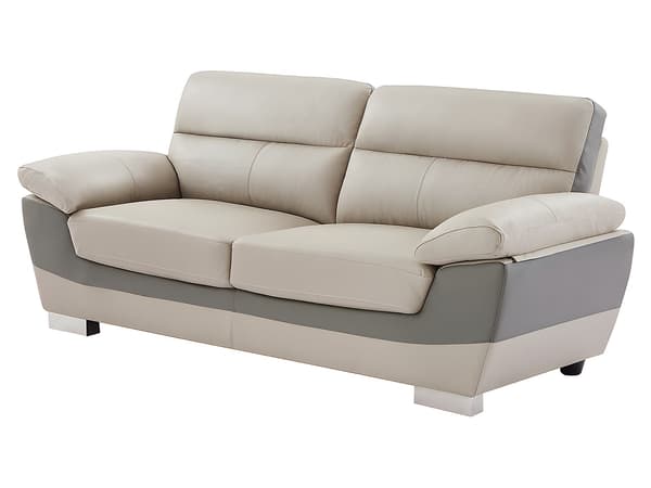 Vente-unique - 3-sits- och 2-sits lädersoffor FRANCESCA - Mullvad
