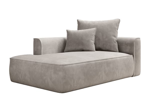 Vente-unique - Dagbädd vänsterställd i beige manchester PINETA