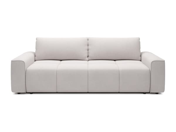 Vente-unique - 4-sits bäddsoffa i texturerat beige tyg MINTURNO