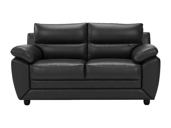 Vente-unique - 3-sits och 2-sitssoffor i svart konstläder MANOA