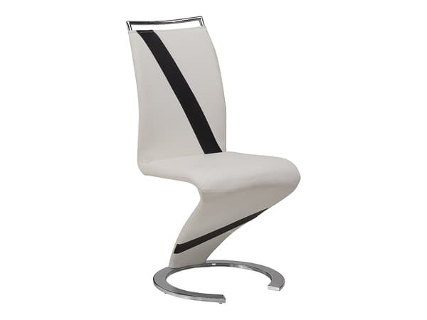 Vente-unique - Set med 4 TWIZY-stolar - Svart/vit läderimitation