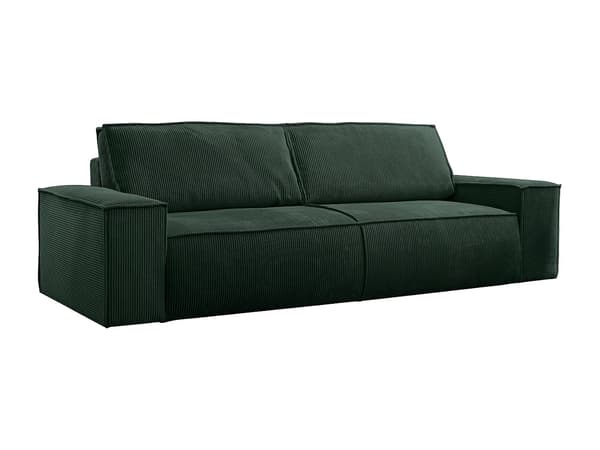 Vente-unique - 4-sitsbäddsoffa i grön manchester AMELIA