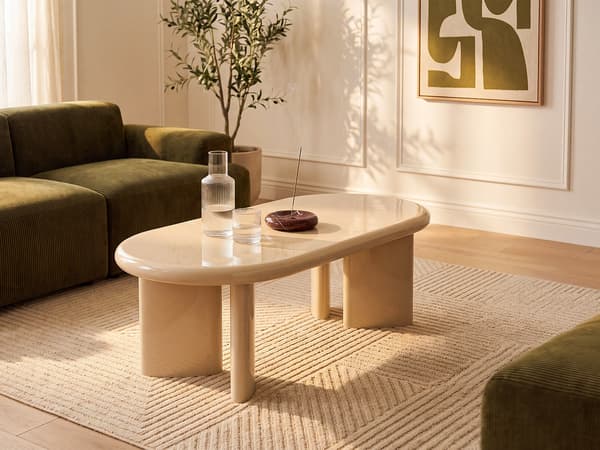 Vente-unique - Soffbord i MDF - Beige lackerad - TABEMI