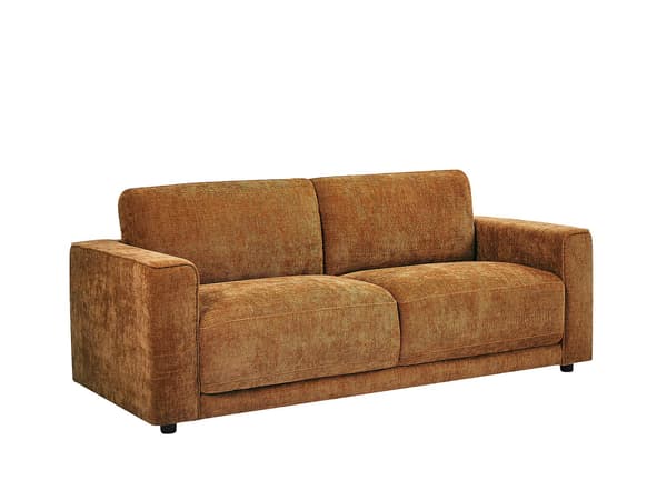 Vente-unique - Soffa 3 platser i texturerad terrakottafärgad tyg NETUSO