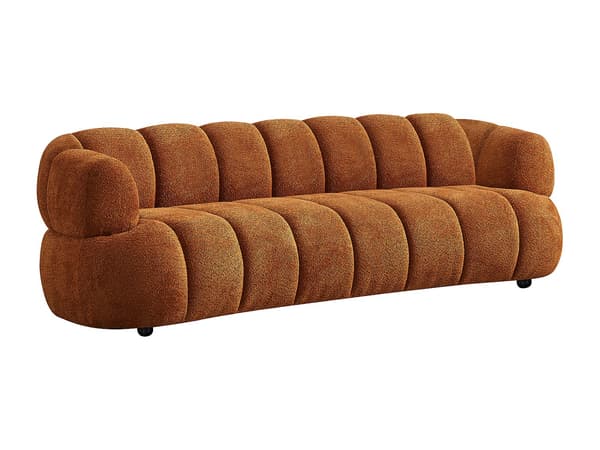 Vente-unique - 3-sits soffa i terrakotta bouclé-tyg COLIANI