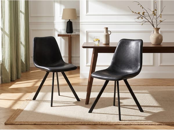 Vente-unique - Set med 2 stolar LUBINE - Konstläder - Svart