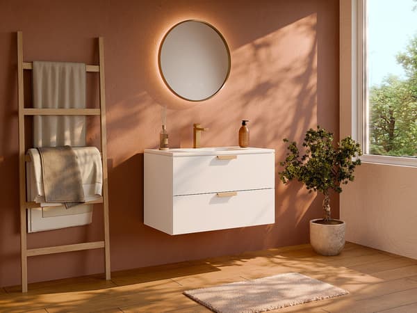 Vente-unique - Hängande underskåp – Vit – B80 cm – AVORELI