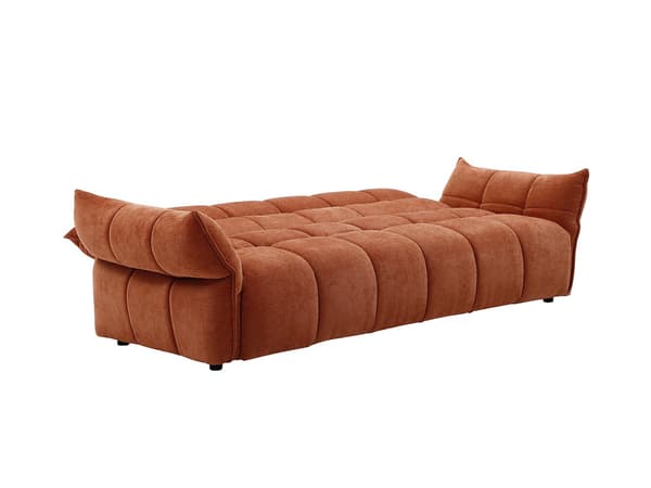 Vente-unique - 3-sitssoffa bäddsoffa klick-klack i terracottafärgad chenilletyg HAKEMO