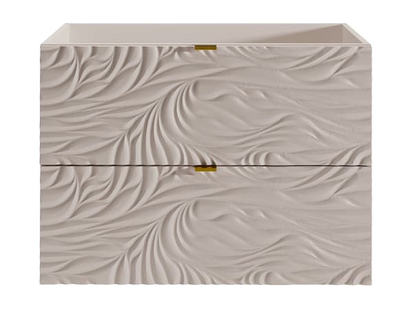 Vente-unique - Texturerad väggmonterad kommod för tvättställ - Beige - 80 cm - RINAREL