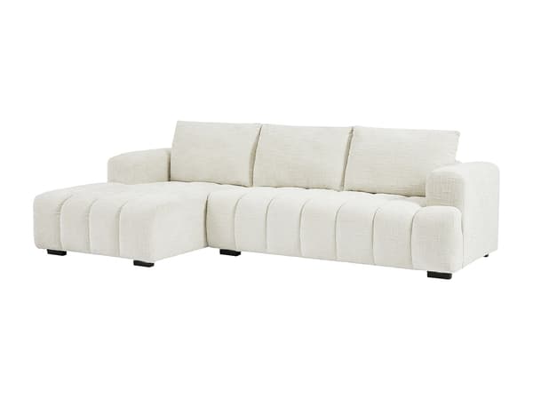 Vente-unique - BENOLA vänsterhörnsoffa i beige texturerat tyg