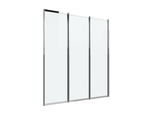 Vente-unique - Hopfällbart badkarsskydd i metall - Kromfärg - 120 x 140 cm - DISTRICT